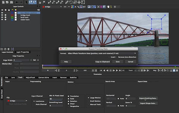 I tracked several different areas with Imagineer mocha for different effects