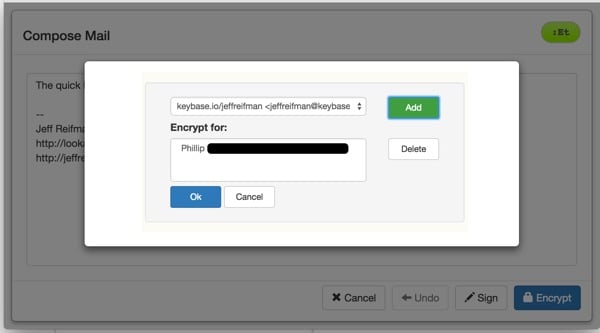 PGP Encryption in Browser Mailvelope Encrypt For Recipient