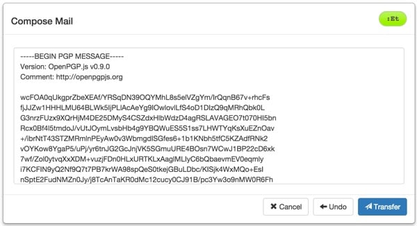 PGP Encryption in Browser Mailvelope PGP Message