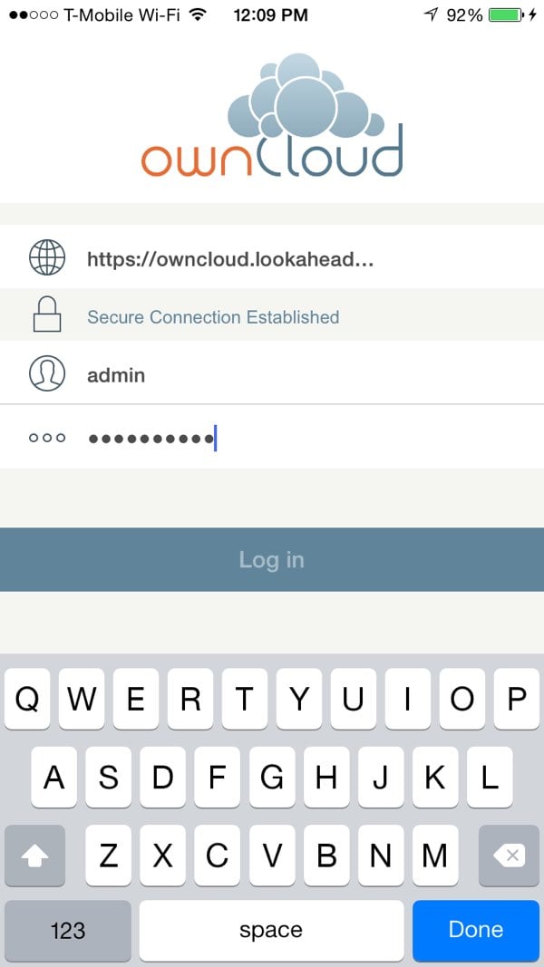 OwnCloud iOS App Connect to Your Server