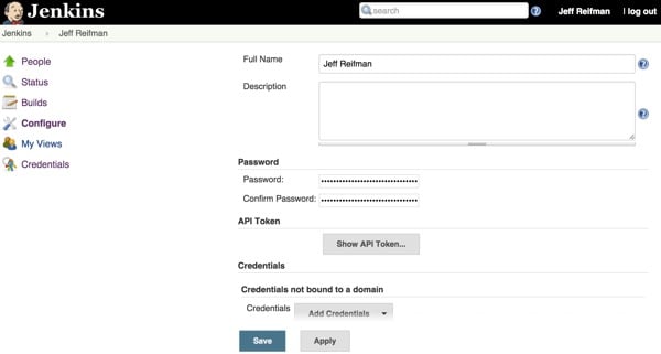 Jenkins People Menu and Detail page
