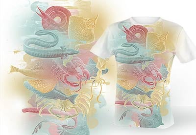 Impresión de Proceso CMYK Para el Diseñador de Camiseta Emergentes