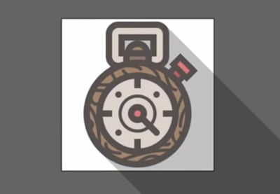 Illustrator in 60 Sekunden: so ein Symbol, einen langen Schatten hinzu...