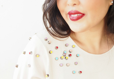 Make a ChaneI-Inspired Top with Nail Polish and Studs