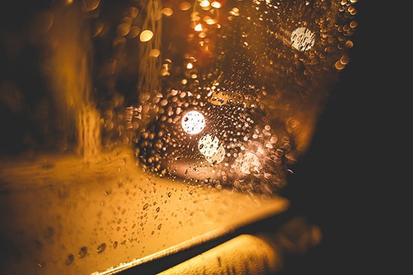 car rain bokeh