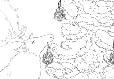 Create a Winter Scene in Adobe Photoshop: The Line Art