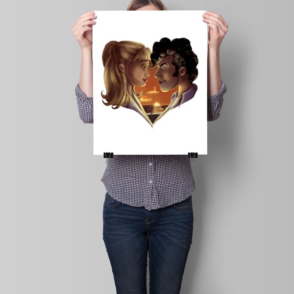 Completed Illustration on Poster Template