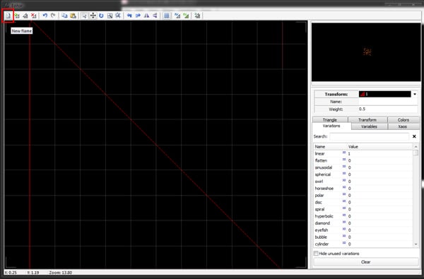 Create a blank flame