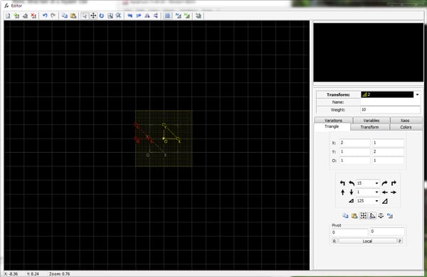 Setup of transform 2