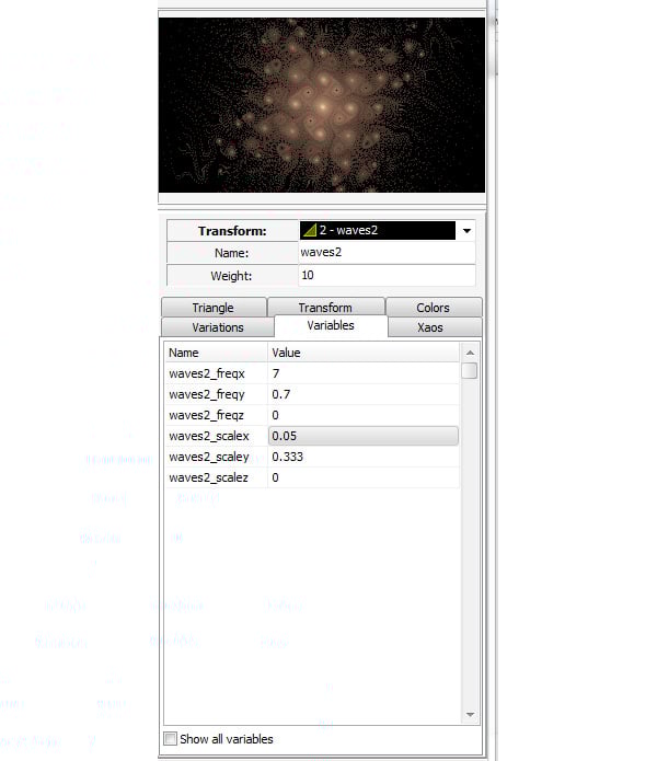 Adjusting the Transform 2 Variables