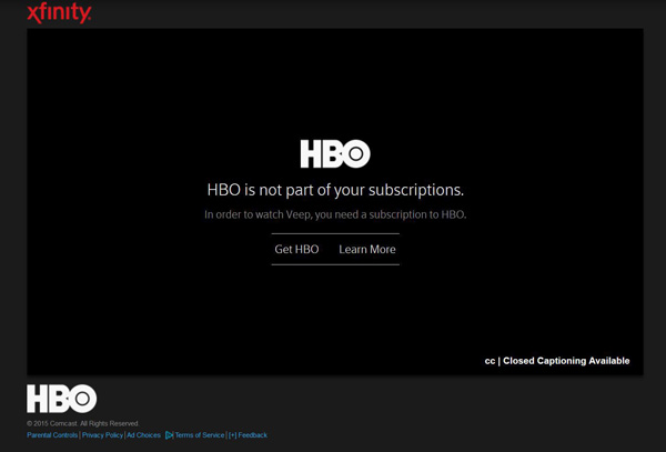 HBO is not part of your subscriptions