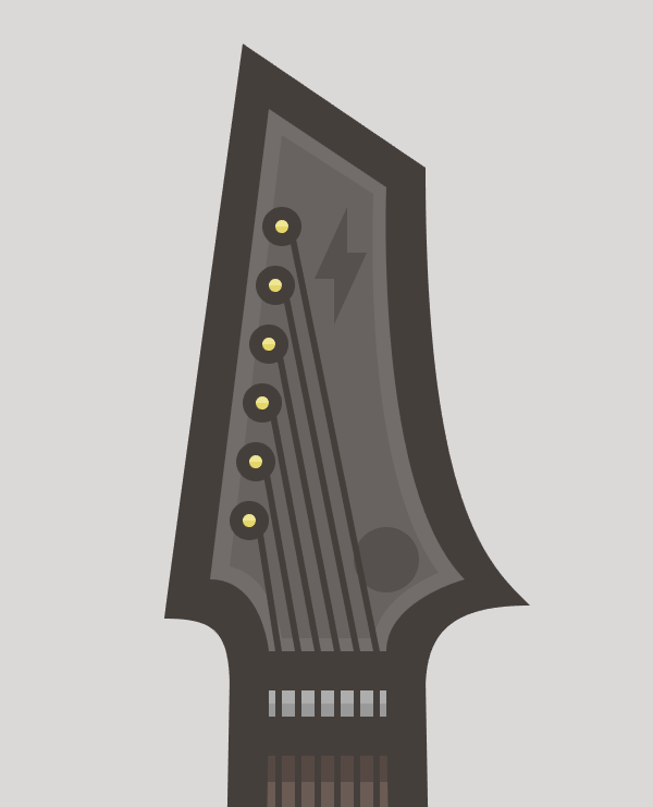 adding details to the guitars head