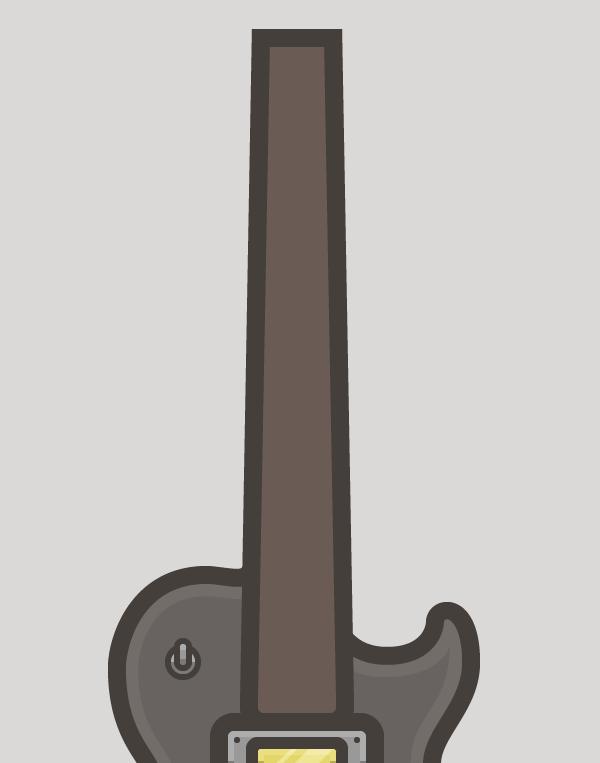 creating the outline to the guitars neck