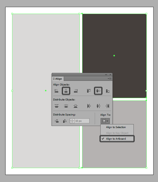 aligning the tiles to the Artboard