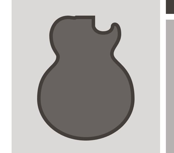 adding the outline to the guitars base shape