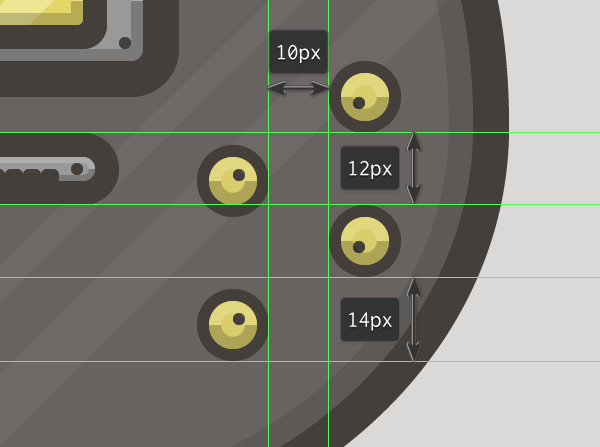 placing the guitars volume knobs
