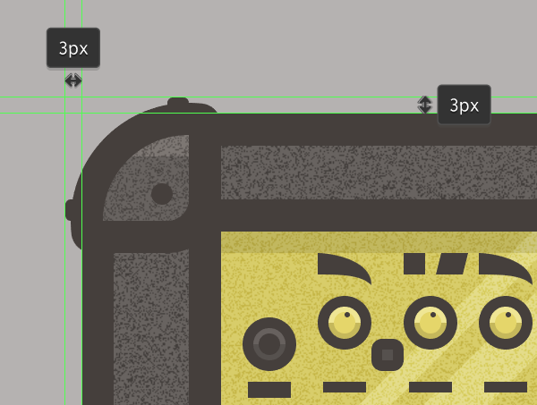 placing the top left amp corner