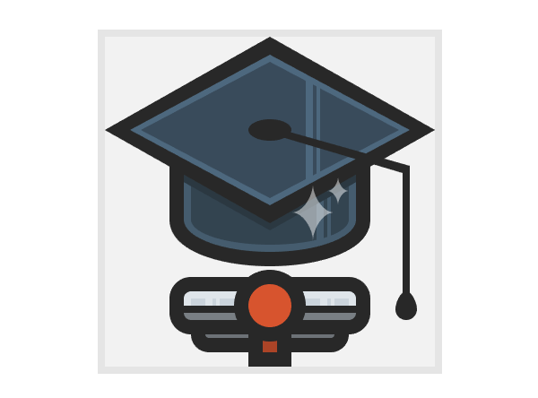 adding the round ribbon to the graduation icon