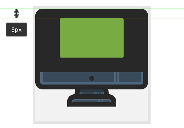 adding the interface base shape onto the iMac icon