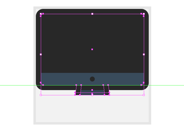 creating the iMacs center leg piece
