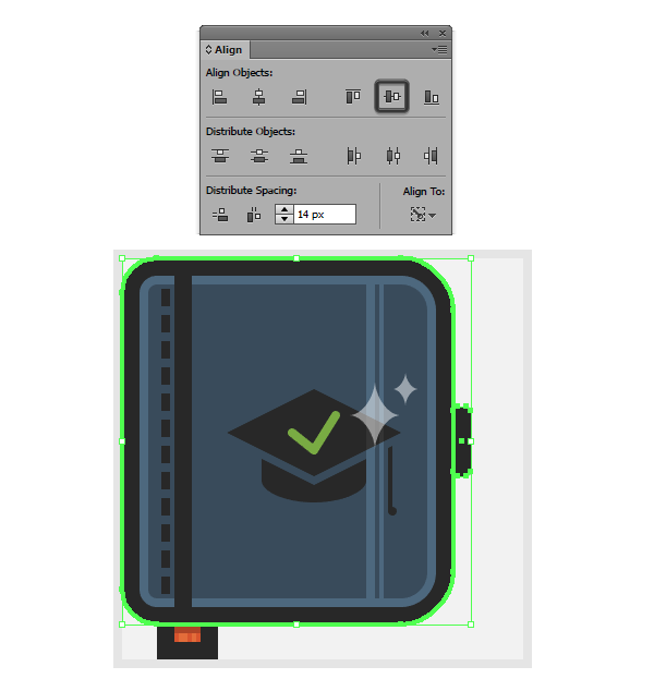adding the pen holder to the notebook icon