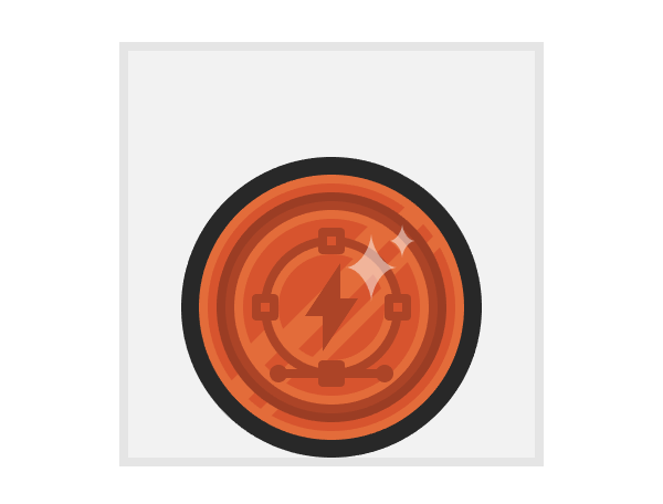 adding the star shaped highlights to the medal icon