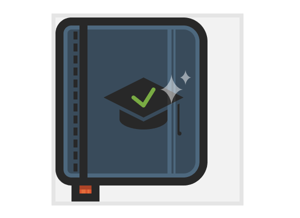 adding the two star shaped highlights to the notebook icon
