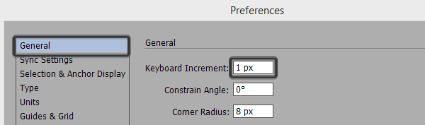 adjusting the keyboard increment