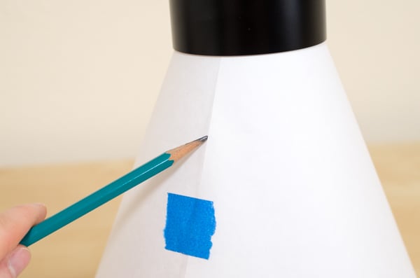 Marking lines on a paper cone