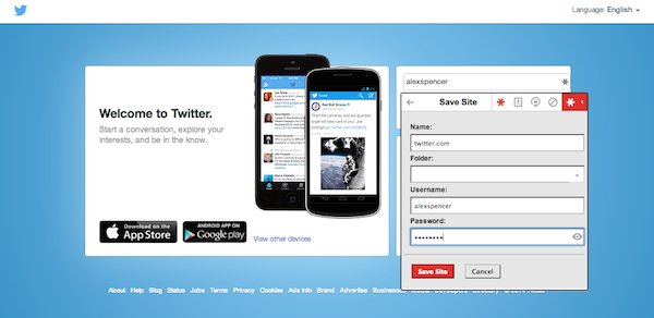 Add Twitter to your LastPass