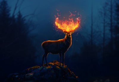 Cómo crear una fantasiosa manipulación fotográfica de ciervo en llamas con Adobe Photoshop