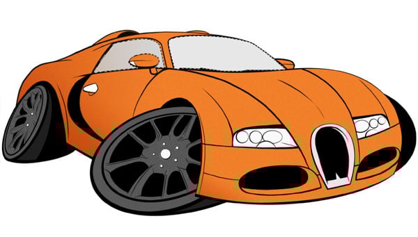 You must remember to erase both the areas of the windows and tyres from this duplicate layer