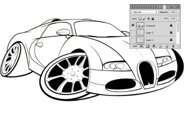 Make sure your layers are set up correctly before we move into working with colour