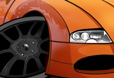 How to Draw, Ink and Colour a Cartoon Car in Adobe Photoshop