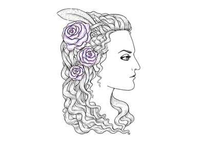 How to Create a Medieval-Style Female Profile With Ink and Pencils
