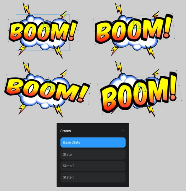 Add States to the text and deform it