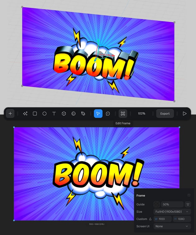 Add a comic background in Spline