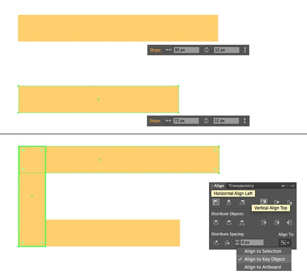 shape the leg from rectangles
