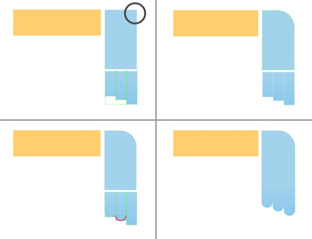 shape the foot from rectangles