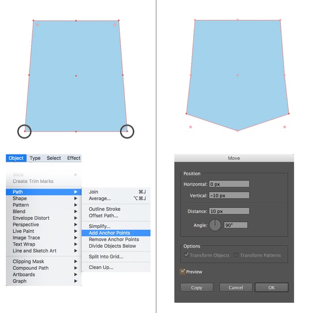 apply Object  Path  Add Anchor Points