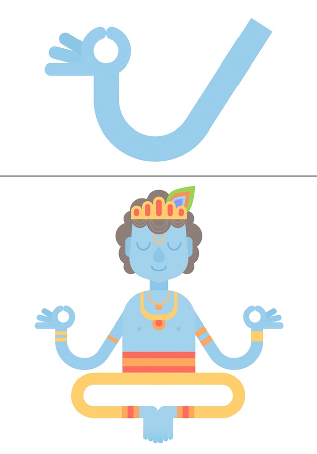 Shape fingers from the rounded rectangles