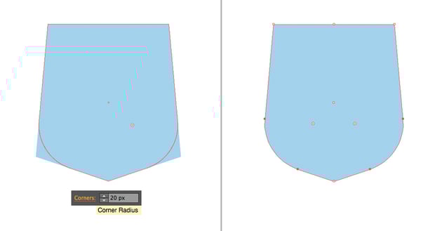 use the Live Corners feature to make the points rounded