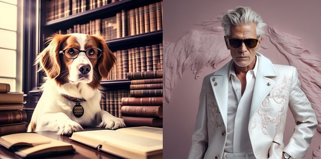 AI generated images showing the overuse of specific color 