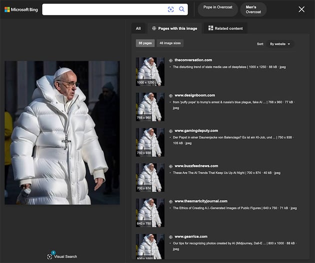 reverse image search sample through Bing Image Search
