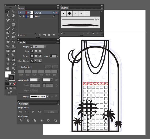 dobe illustrator skyscraper kingdom center repeat copy paste duplicate action 