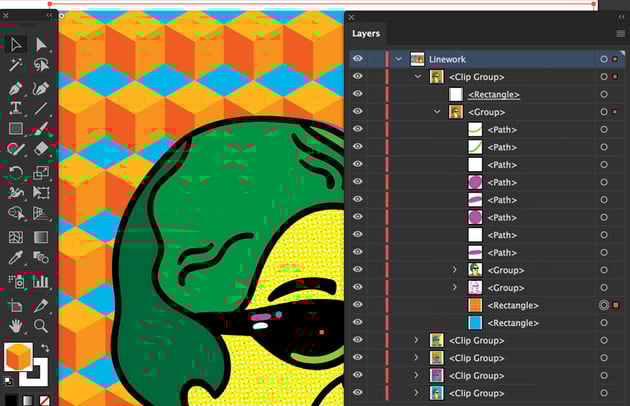 Control Layer sublayers to duplicate and fill attern
