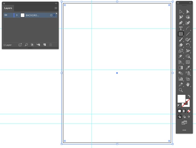 use smart guides open layers panel use rectangle tool for background