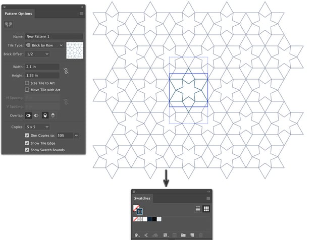 object patern make pattern options dialog box