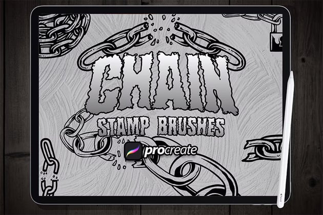 chain brush stamp for Procreate from Envato elements