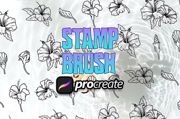 flower calla lily brush stamp for Procreate from Envato Elements